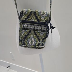 Vera Bradley Green And Blue Patterned Crossbody Bag